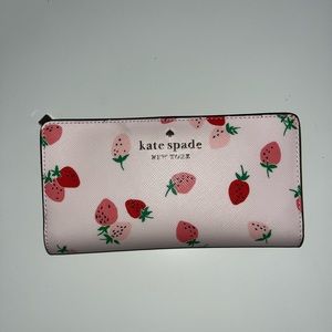 Kate Spade Staci Wild Strawberries Large Slim Bi-fold Wallet